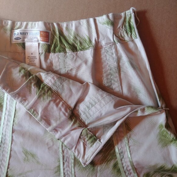 4/$20 "Just Below Waist" 100% cotton abstract print flared skirt ribbons sz 8 - Picture 9 of 11